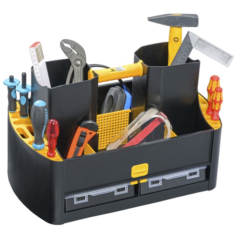 allit McPlus Workman gereedschapskist 19/62, zwart/geel, 485×295×300 mm